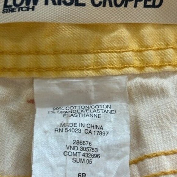 Gap Cropped Jeans Women's Size 6 Yellow Mid Rise Stretch - Picture 8 of 8
